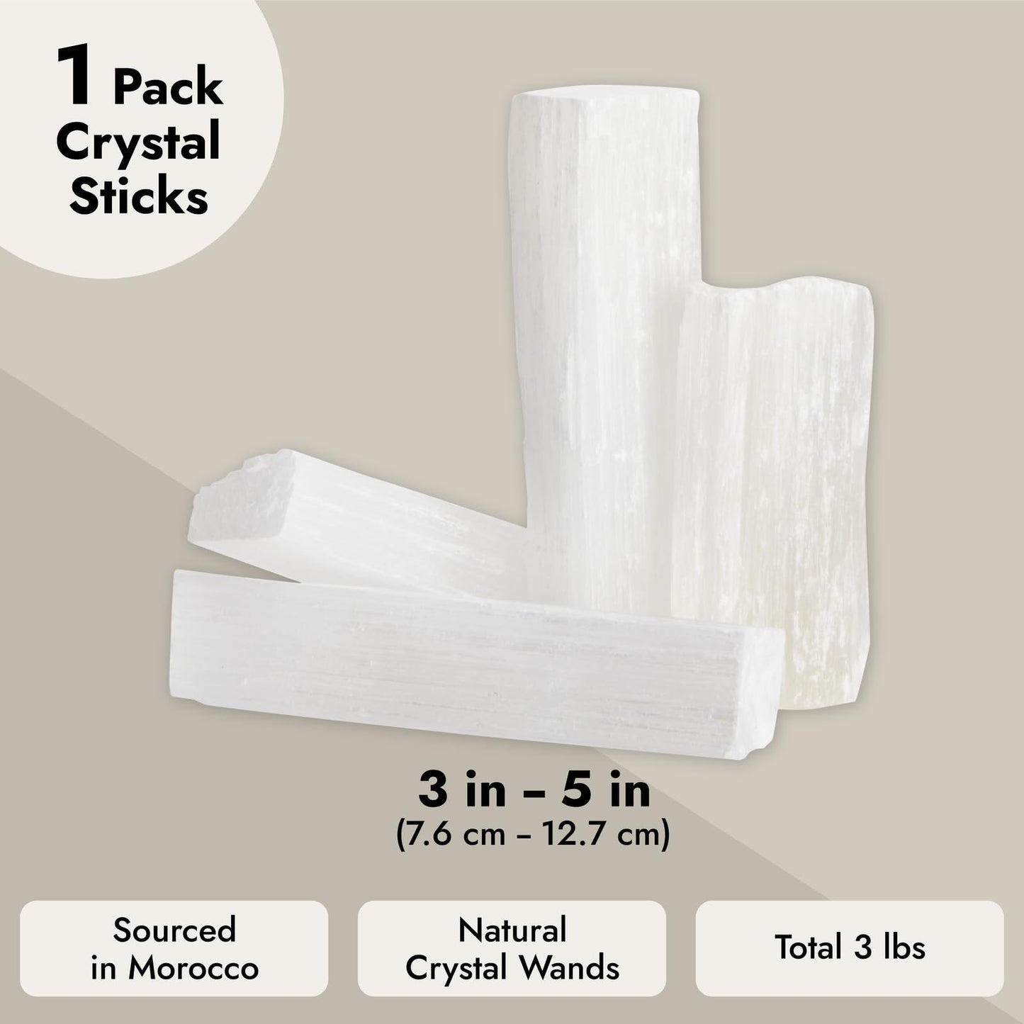 Wellbrite Selenite Crystal Wands - Energy Clearing Meditation Set & Bulk Selenite Sticks - Chakra Balancing Healing & Crystals and Healing Stones - Raw Bulk Sticks - 3-5 in, 3 Lb