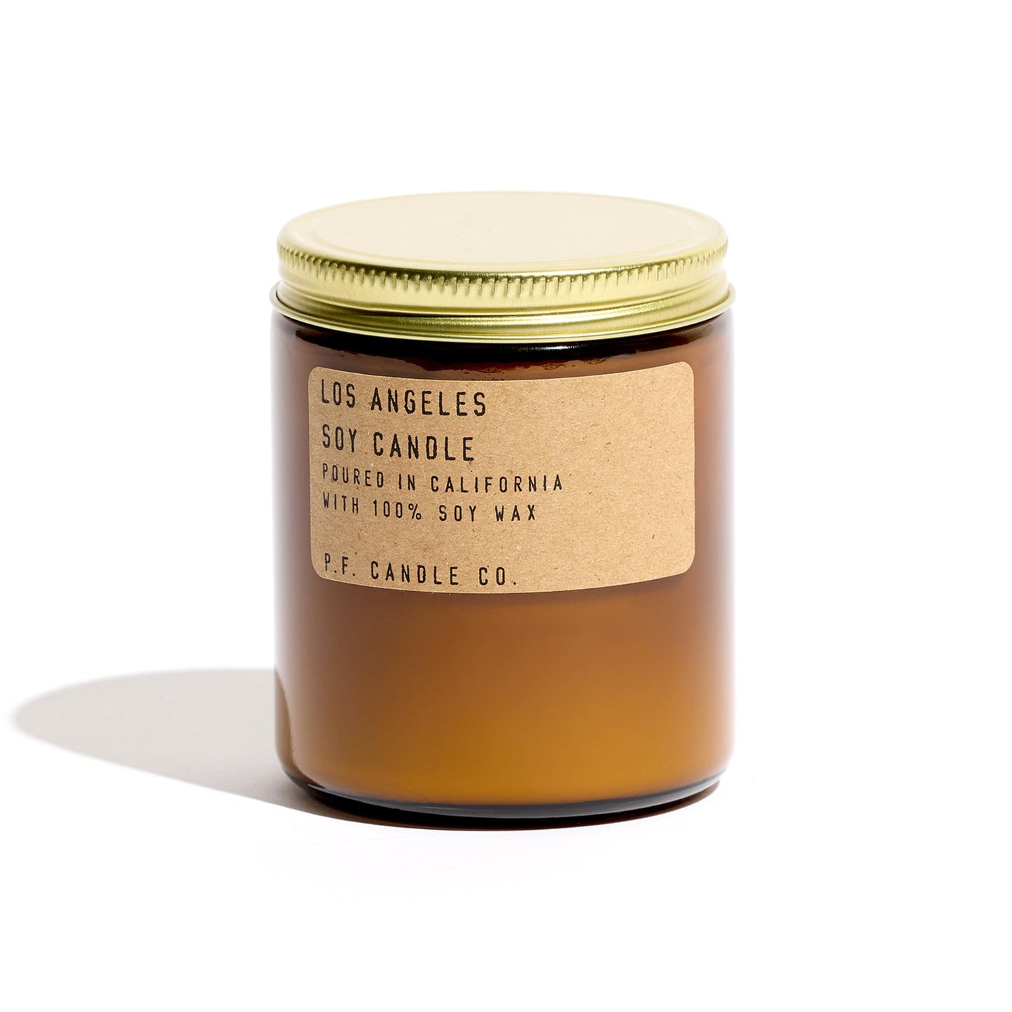 P.F. Candle Co. Los Angeles Classic Standard Scented Soy Wax Candle (7.2 oz) 40-50 Hour Burn Time, Amber Glass Jar, Made in The U.S.A.