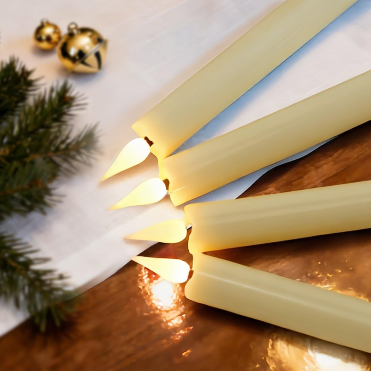 yunsheng 11 Inches Flameless Taper Candles Flickering with Remote & Timer, Set of 6 Battery Operated LED Window Candles, Ivory Plastic LED Candlestick with 3D Wick for Christmas Wedding Home Decor