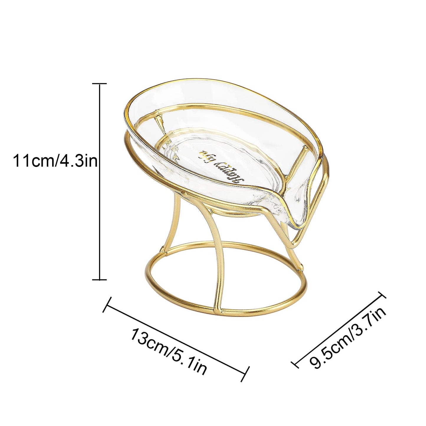 Plcnn Bar Soap Holder Self Draining Soap Dish, Decorative Bathroom Soap Tray with Gold Iron Frame Creative Soap Box for Bathroom, Kitchen Sink Home Gift