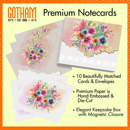 Poster Foundry Set of 3 - Pink Hydrangea Portfolio Boxed Note Cards by Carol Wilson. 10 embossed 4x5 Die-Cut Notecards and Matching Envelopes in Decorative Gift Box with Magnetic Flap. NCP2022