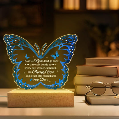 SANDJEST Memorial Butterfly Night Light - Sympathy Gifts for Loss of Loved One - Those We Love Don't Go Away Acrylic Night Lights Bereavement Gift Condolence Keepsake Lamp