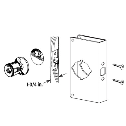 Prime-Line U 9588 Stainless Steel Lock and Door Reinforcement Plate for 1-3/4 In. Thick Doors, Stainless Steel Finish (Single Pack)