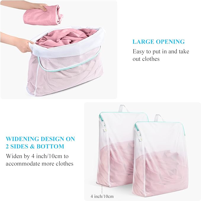 OTraki 20x24 Inch Laundry Bags Mesh Wash Bags 2 Pack Delicates Bag Lingerie