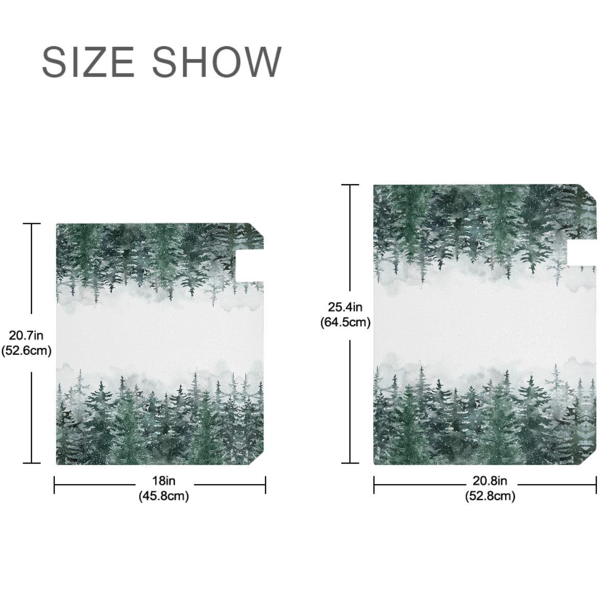 Winter Forest Tree Scenery Snow Magnetic Mailbox Cover Christmas White Green Xmas Mailbox Covers Standard Size Garden Yard Post Wraps Mail Box Cover Outdoor Decorations 25" L x 21" W