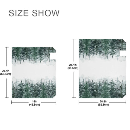 Winter Forest Tree Scenery Snow Magnetic Mailbox Cover Christmas White Green Xmas Mailbox Covers Standard Size Garden Yard Post Wraps Mail Box Cover Outdoor Decorations 25" L x 21" W