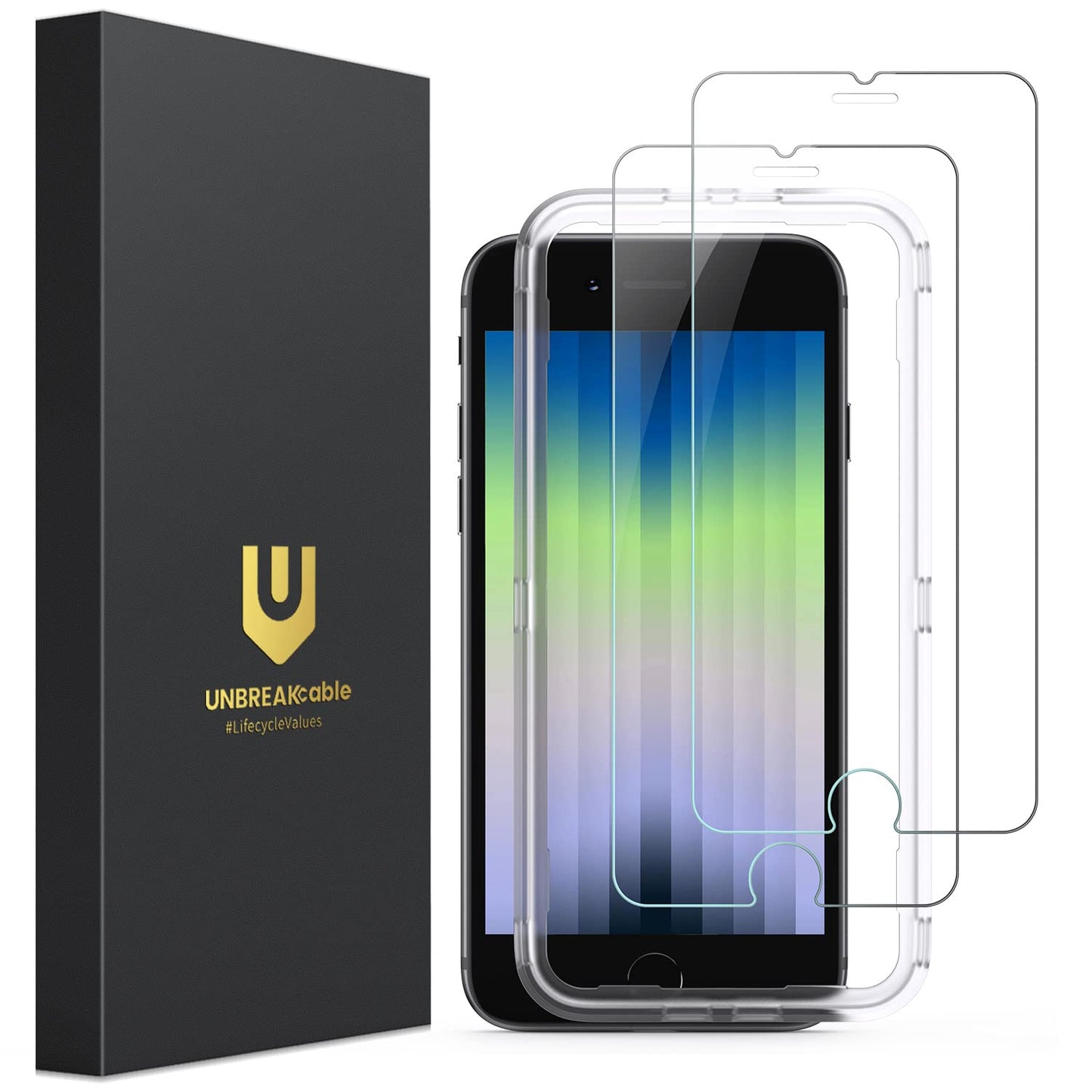 UNBREAKcable 2-Pack Screen Protector for iPhone 16e/13/13 Pro/14, Double Shatterproof Tempered Glass [Easy Installation] [9H Hardness] [99.99% HD] [Case Friendly] for Apple 13 Pro/13/14/16e 6.1 inch