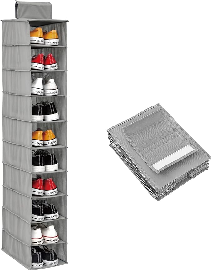 HomeBeyond 10-Shelf Hanging Closet Organizer, and Accessories, Space-Saving