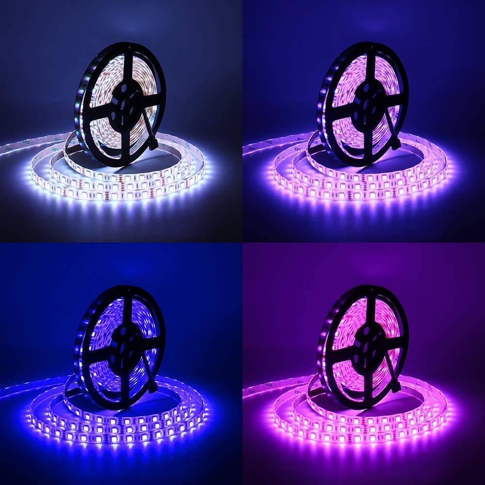 SUPERNIGHT LED Strip Lights 16.4FT SMD 5050 Waterproof 300LEDs RGB Flexible LED Light Strip Rope + 44Key IR Remote Controller for Bedroom TV Backlight Christmas Valentines(Not Include Power Adapter)