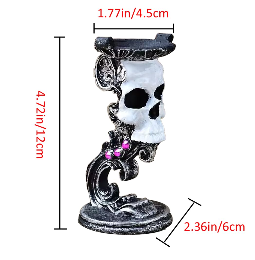 Fengtaike Crystal Ball Sphere Display Stand Skull Shaped - Sphere Stand for Crystal Ball Base Holder, Resin Figurine Display Statue Home Ornament