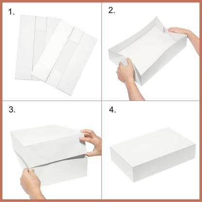Mefleet 14x10x4 Large Gift Boxes with Lids 10 Pack Extra Deep Clothes Shirt Robe Sweater Box for Christmas Presents, Holidays, Birthday Gift Wrapping White