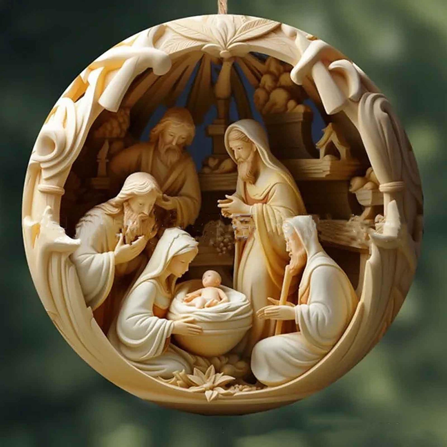 6Pcs Nativity Scene Ornaments, Christmas Tree Ornaments Set, Birth of Jesus Hanging Decorations, Holy Religious Gifts, Nativity Scene Christian Gifts