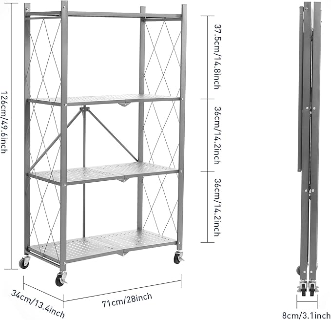 BRIAN & DANY 4-Tier Foldable Storage Shelves