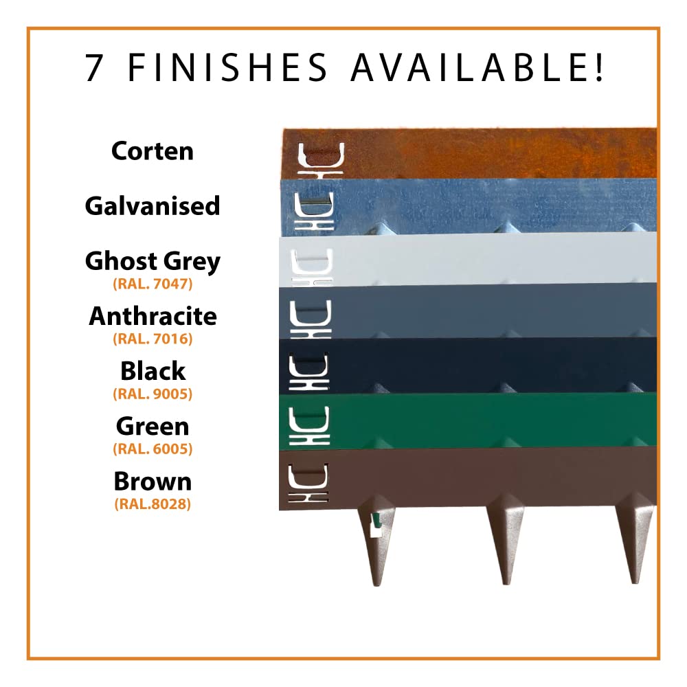 CORE EDGE Lawn Edging | Flexible Decorative Steel Edging Garden Border Edging Lawn Edging Strip Garden Border with a 65mm face Height (Corten)