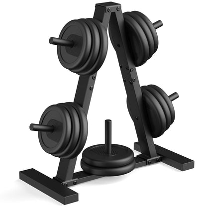Weight Plate Rack, Weight Tree, 1-Inch Home Gym Storage Stand, Holds 300 lbs