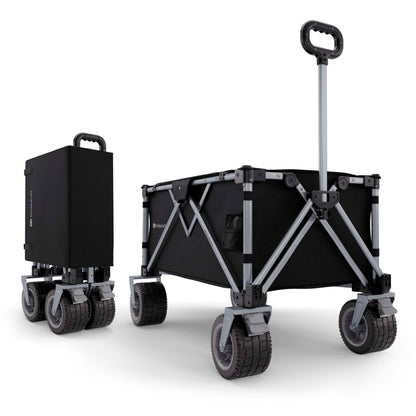 Kinderkraft ROLLSTER, Foldable Wagon, 220 lbs Load Capacity, 34 Gallon Capacity, Sturdy Steel Frame, Oxford 600D Fabric, Large All-Terrain Wheels, Telescopic Handle, Compact, Easy to Transport, Black