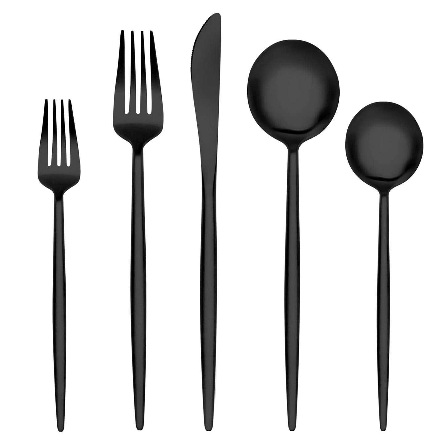 Matte Black Silverware Set,BEGEEL 20 Piece Stainless Steel Flatware Set,Service for 4,Satin Finish Tableware,Cutlery Sets,Utensil Sets for Kitchen and Home,Dishwasher Safe