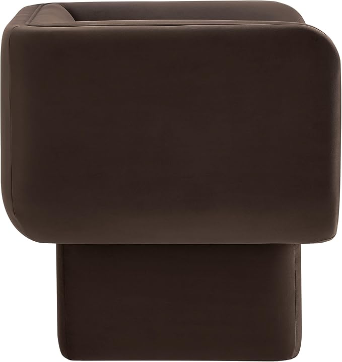 Modway Tate Performance Velvet Accent Chair in Chocolate Brown