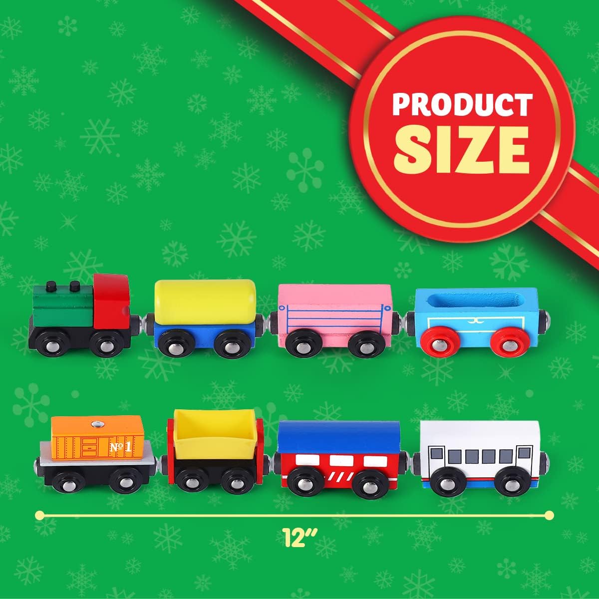 JOYIN 2025 Christmas Countdown Advent Calendar with 12 PCS Wooden Train Cars Magnetic Train Sets,12 Days Cars Advent Calendar for Boys Kids, Christmas Party Favor, Classroom Prizes Xmas Gift