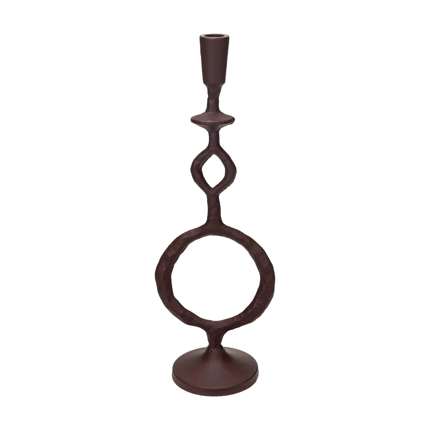 Bloomingville Decorative Cast Metal Taper Candle Holder, Brown