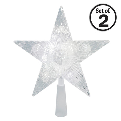 Brite Star Battery Operated 10 Lt Pentagram Star LED Tree Topper, Pure White (Set of 2)