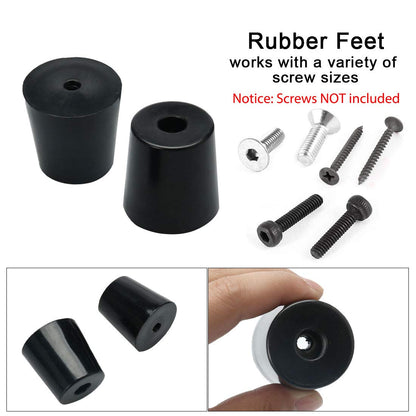 uxcell 4pcs Rubber Feet Bumper Buffer Feet Furniture Table Desk Cabinet Leg Pads Anti-slip with Metal Washer, D49x40xH50mm