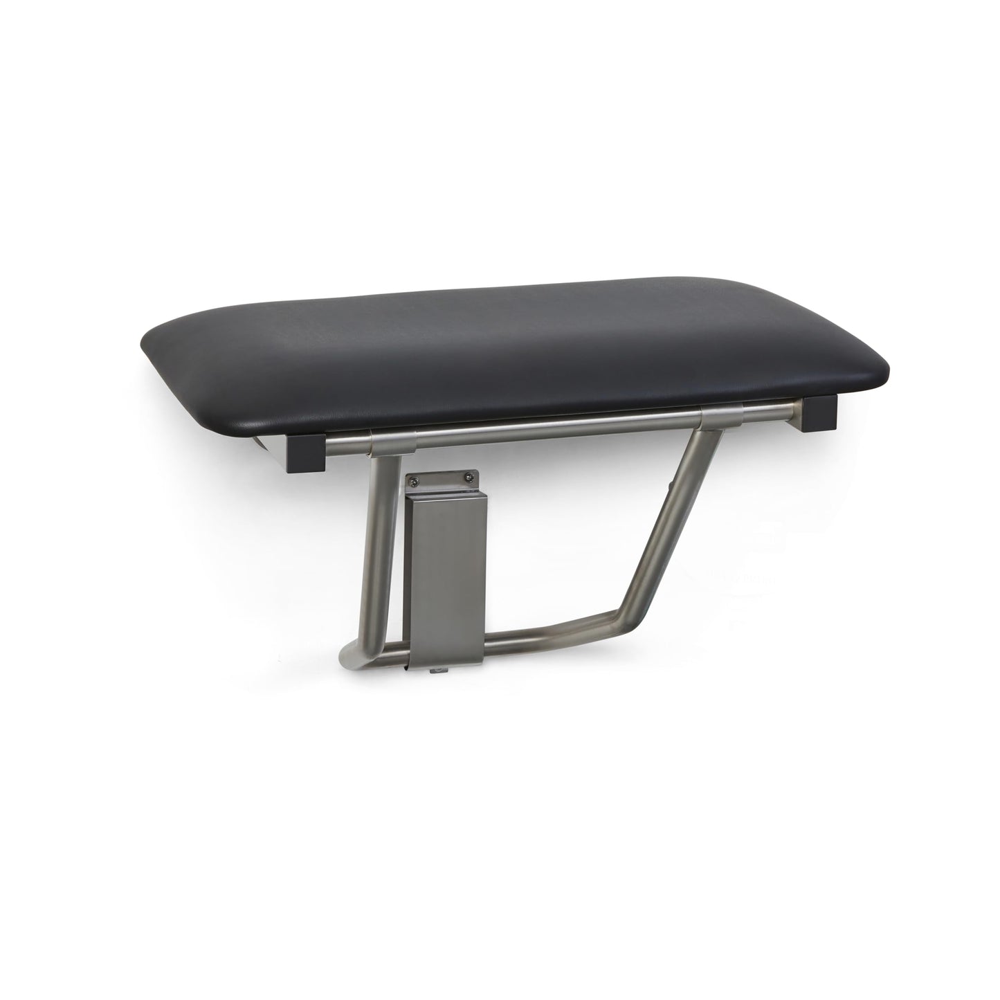 Seachrome 22" x 15" Black Padded Cushion Folding Wall Mount Bench Shower Seat, ADA Compliant