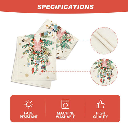 Artoid Mode Nutcracker Floral Holly Christmas Table Runner, Seasonal Winter Kitchen Dining Table Decoration for Home Party Decor 13x48 Inch