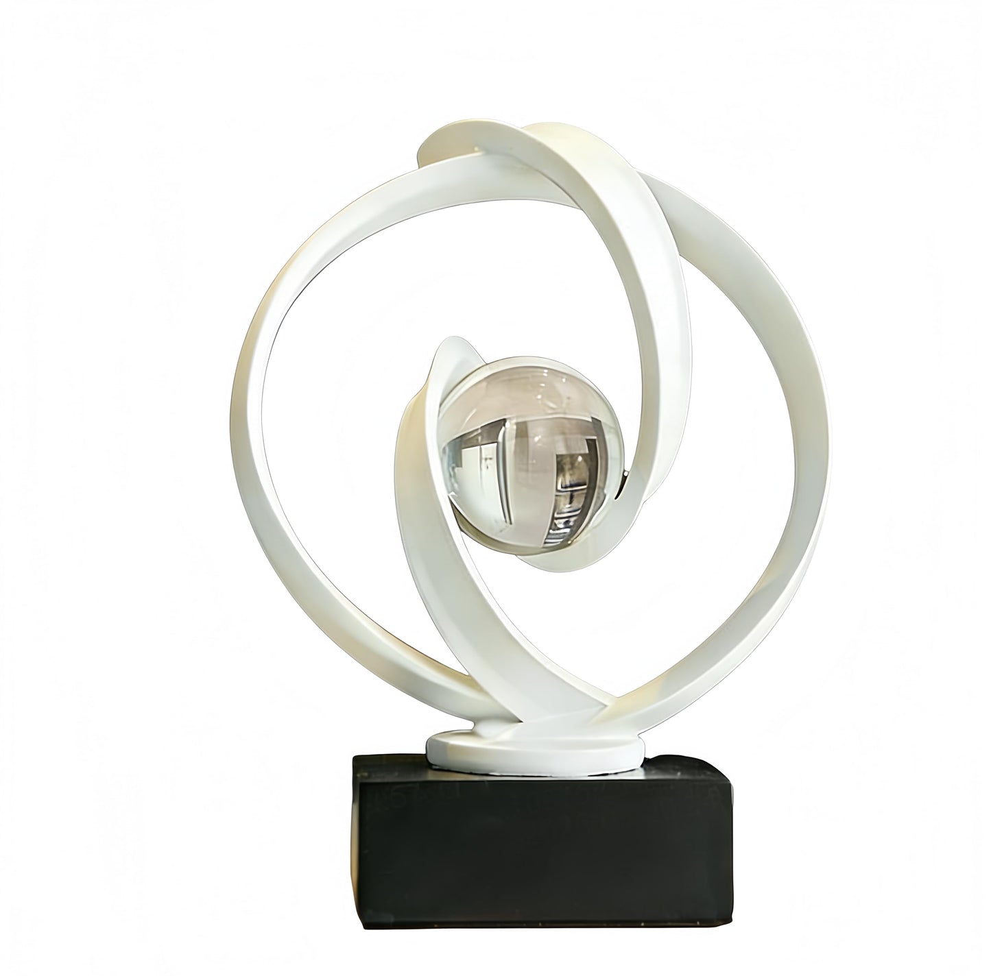 AWNR Gold Abstract Sculpture House Decor Aesthetic - Home Décor Accents for Nightstand, Shelves, Dining Room, Entryway Table, Office, Desk Accessories (White)