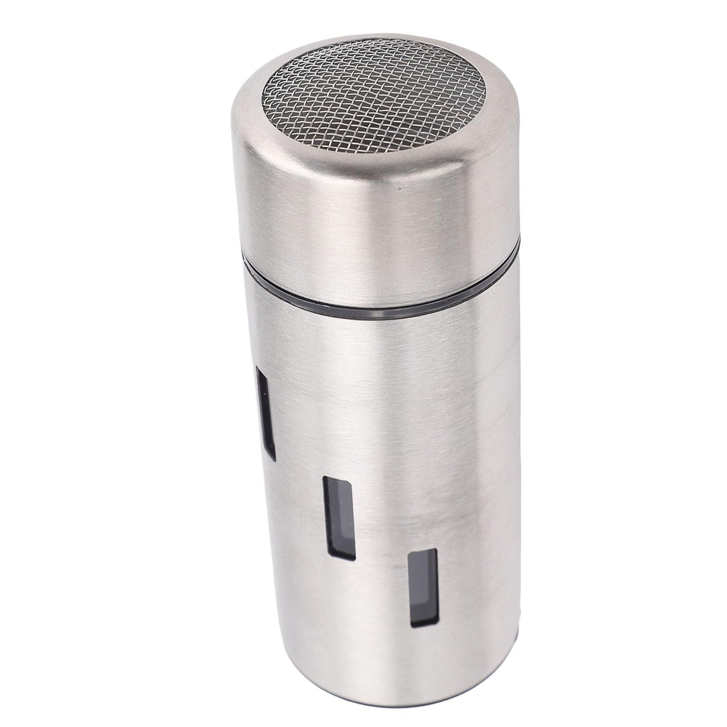 Focket Salt Shaker, 304 Stainless Steel Rust Proof Multifunctional Condiment Shaker, Seasoning with Airtight Lid for Kitchen Cooking Grilling Picnic (Mesh Holes)