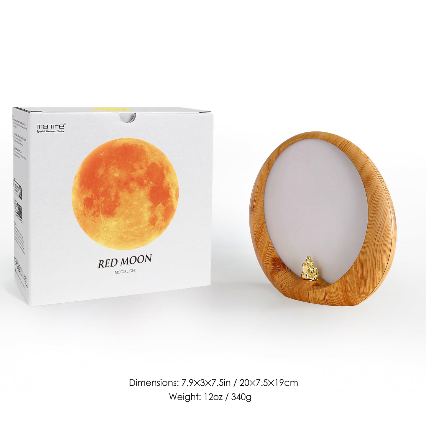 mamre Moon Lamp for Living Room, Decoration Night Light, Anniversary Valentine Gifts for Him, Mr & Mrs Signs for Wedding Table Décor, Home Gift Xmas Gift, Newlywed Couples Under The Full Moon