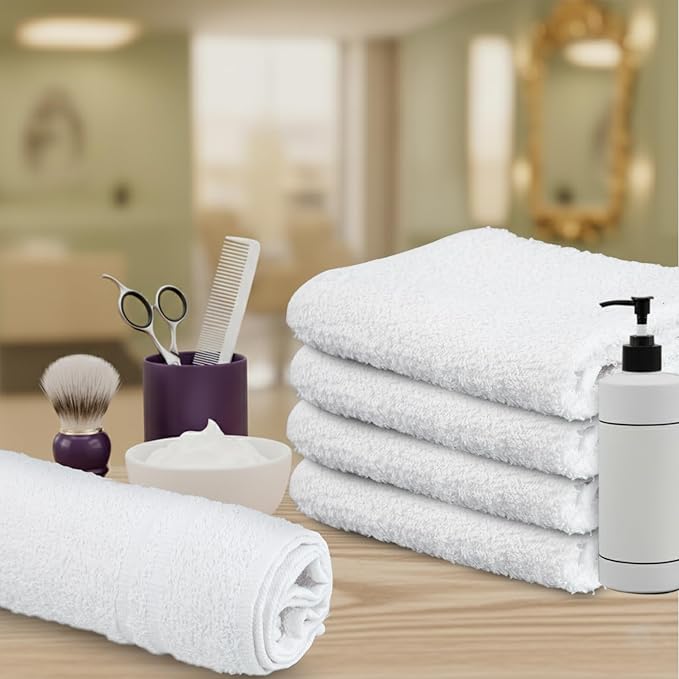 Hand Towels - White Economy Salon & Spa Towels - 100% Cotton, Highly Absorbable