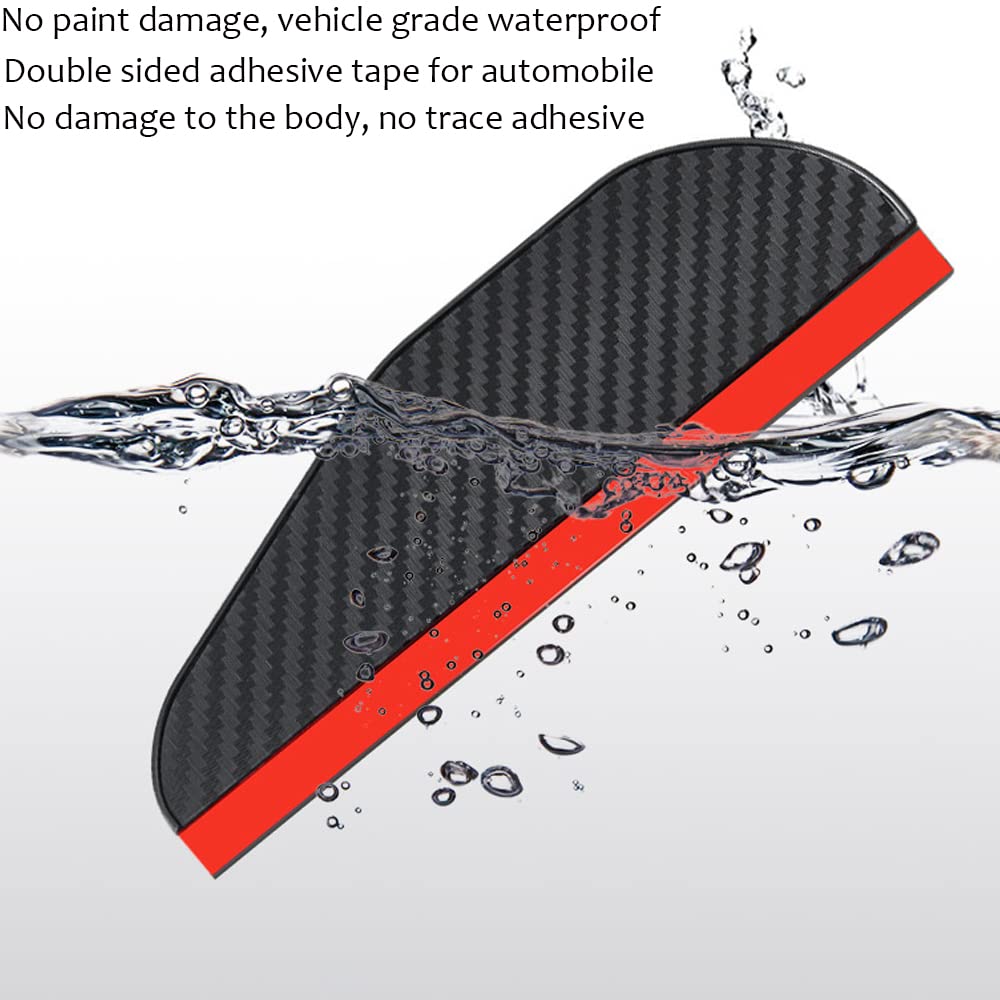 Pincuttee Mirror Rain Visor Eyebrow, Side Mirror Rain Guards, Covers for Car Uniservial Fit 2 Pack