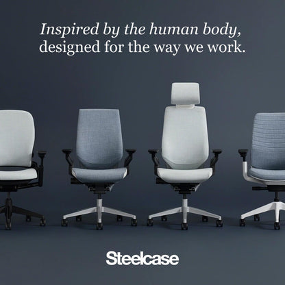 Steelcase Gesture Office Chair - Ergonomic Work Chair with Wheels for Carpet - Comfortable - Intuitive-to-Adjust for Desk - 360-Degree Arms - Graphite Gray Fabric