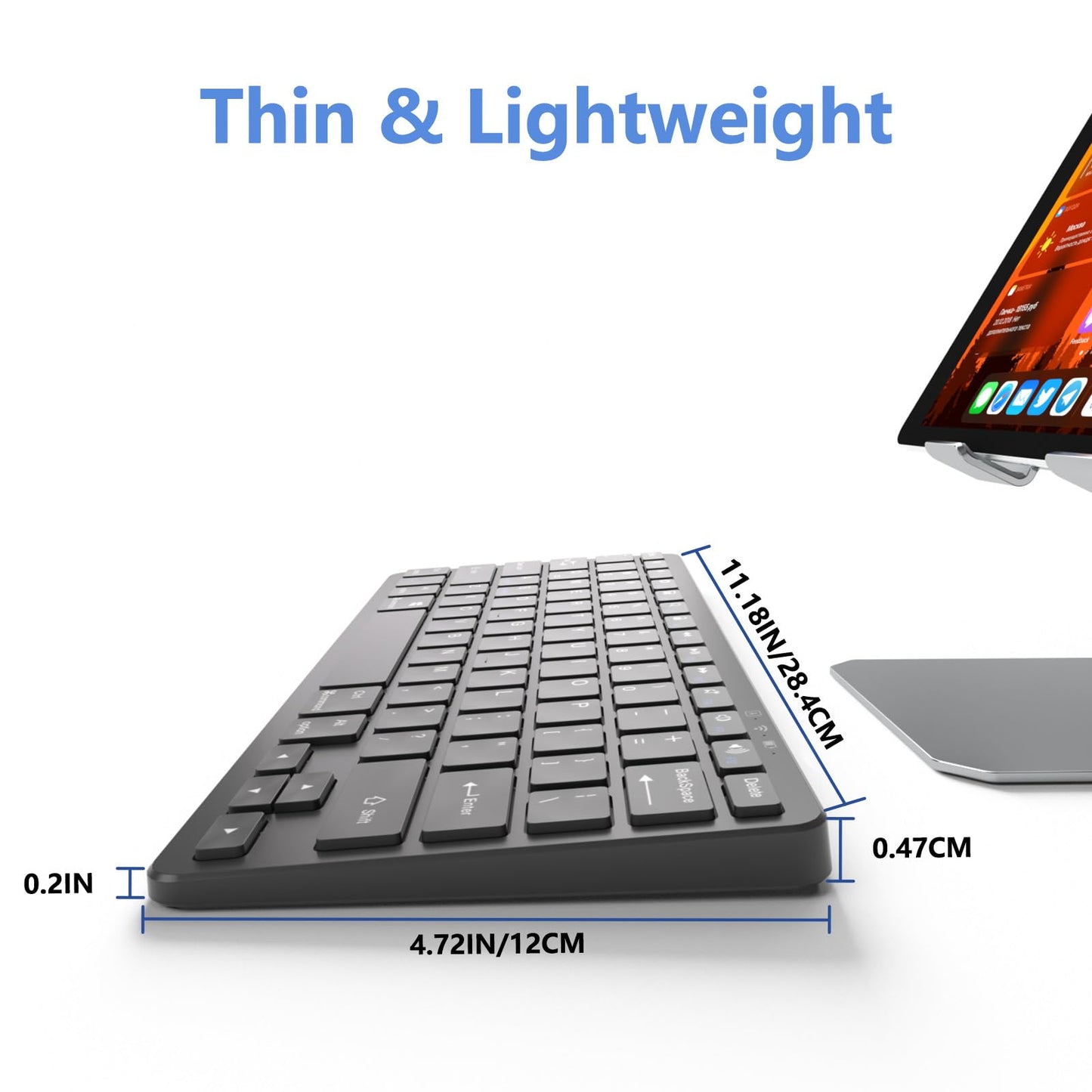MMK Bluetooth Keyboard, Tablet Keyboard Compatible iPad 11th Generation,iPad 10th/9th/8th & Air 5th/4th, iPda Pro 13/12.9/11-Inch and Air 13/11-Inch Models and More Bluetooth-Enabled Devices-White