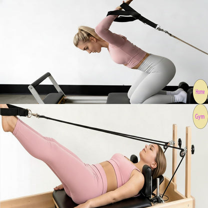 Arisenca Pilates Double Loop Straps with Extra Padding, Adjustable D Ring Reformer Straps for Home Gym, Yoga Stretching, Core Strength Training