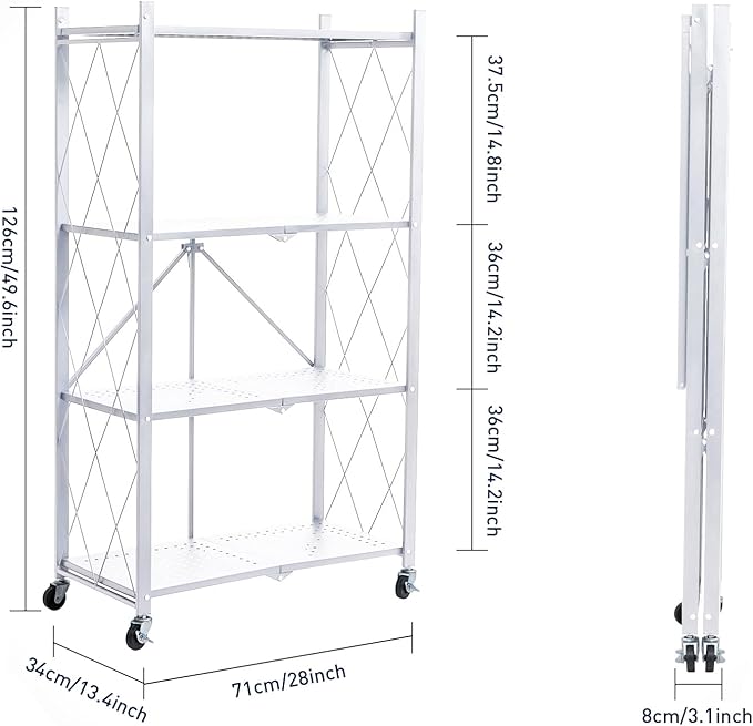 BRIAN & DANY 4-Tier Foldable Storage Shelves