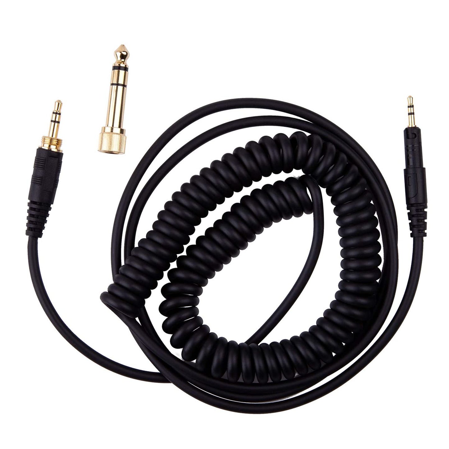 Hizsoaor ATH-M50x Replacement Cable, Audio Cable Compatible with Audio Technica ATH-M50x、ATH-M40x、ATH-M70x、ATH-M60x Coiled AUX Headphone Extension Cable with 6.35mm(1/4") Adapter(4ft extends to 10ft)