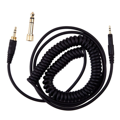 Hizsoaor ATH-M50x Replacement Cable, Audio Cable Compatible with Audio Technica ATH-M50x、ATH-M40x、ATH-M70x、ATH-M60x Coiled AUX Headphone Extension Cable with 6.35mm(1/4") Adapter(4ft extends to 10ft)