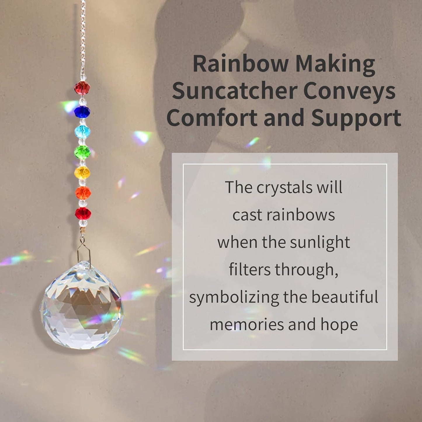 HEGELDA Cat Memorial Gifts for Loss of Cat, Crystal Sun Catcher with Sympathy Poem Card, Refractive Prism Hanging Ornament, Pet Bereavement Keepsake, Premium Gift Box Included