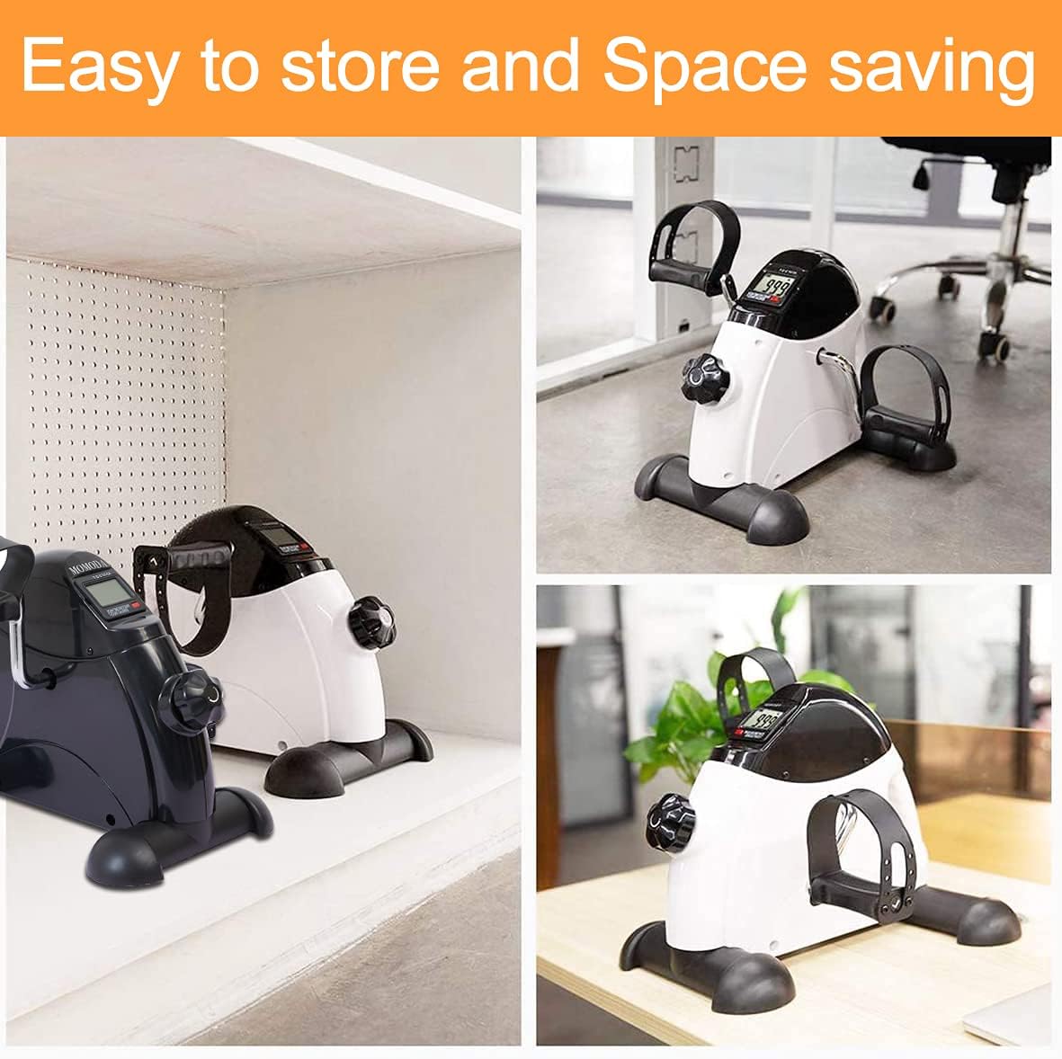 MOMODA Pedal Exerciser Under Desk Exercise Bike for Leg and Arm Cycling and Recovery Exercise
