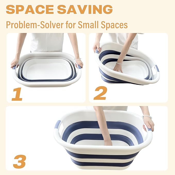 43L Collapsible Laundry Basket Plastic, Pop Up Laundry hamper/Storage Container
