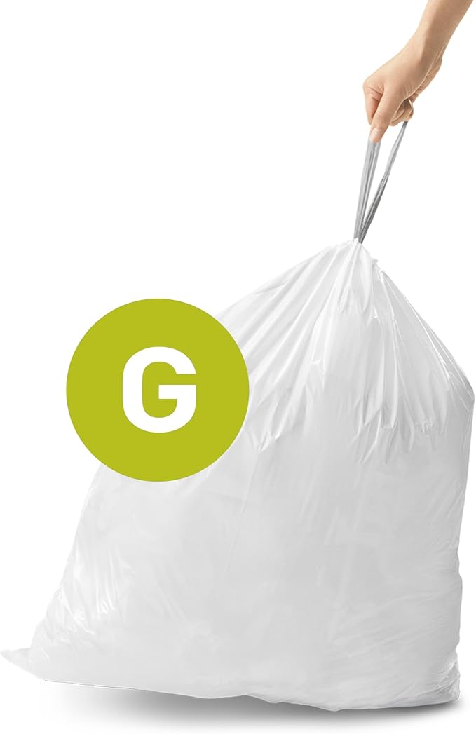 simplehuman Code G 200 Count, Dispenser Pack Custom Fit Liners, Drawstring