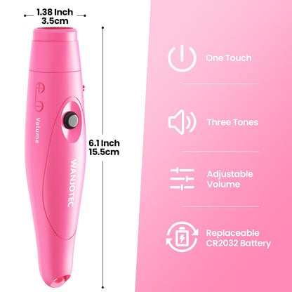 WANJOTEC Electronic Whistle for Teacher Coaches, 3 Tones Adjustable 130db Loudest High Volume Handheld Emergency Electric Whistles for Referee, P.E.Outdoor Sports Whistles with Lanyard，Gift (Pink)