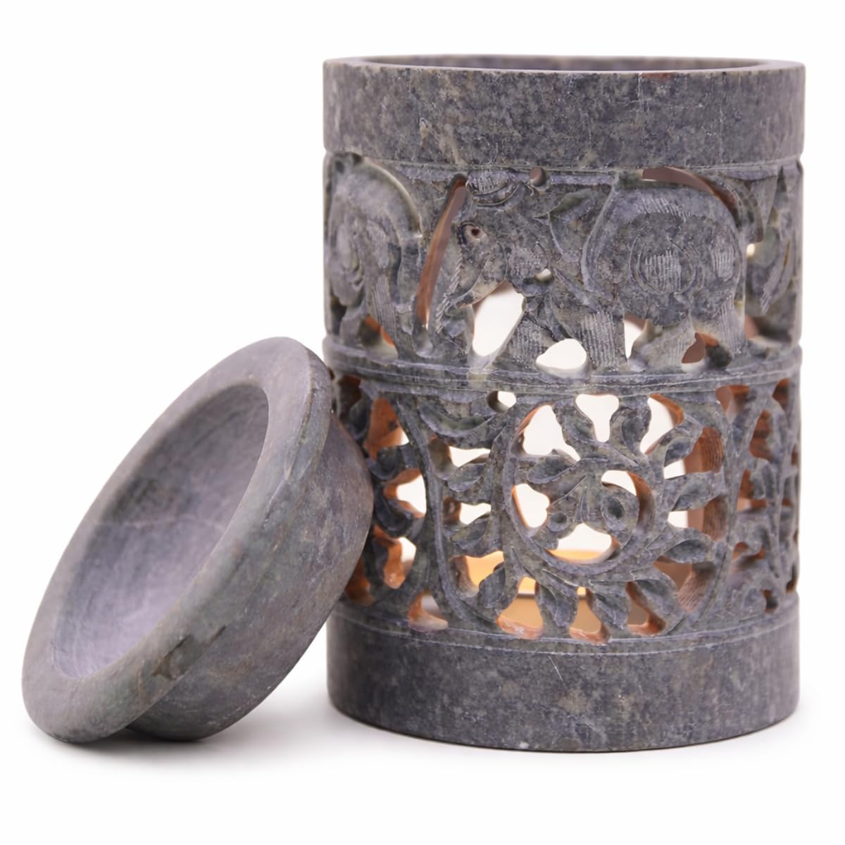 KC KULLICRAFT Marble Soapstone Candle Tea Light Holder