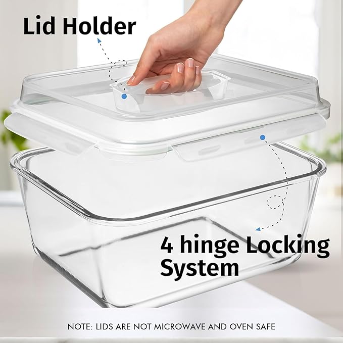 6500 ML / 220 oz / 28 Cup LARGE Glass Food Storage Container
