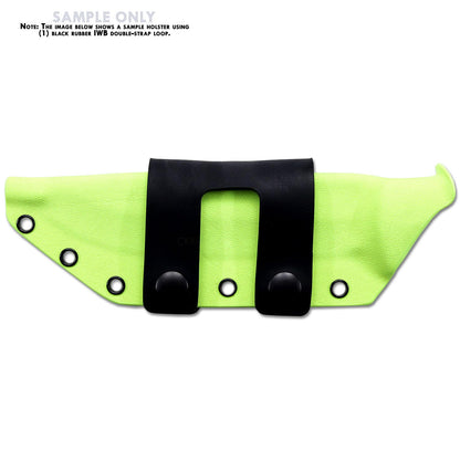 IWB Double Belt Loop - Heavy Duty Rubber – Black w/Pull-The-Dot Snaps/Durable Caps & Mounting Hardware - Belt Loop for IWB Carry - (Fit 1.25-2.00 Inch Belts (Adjustable)