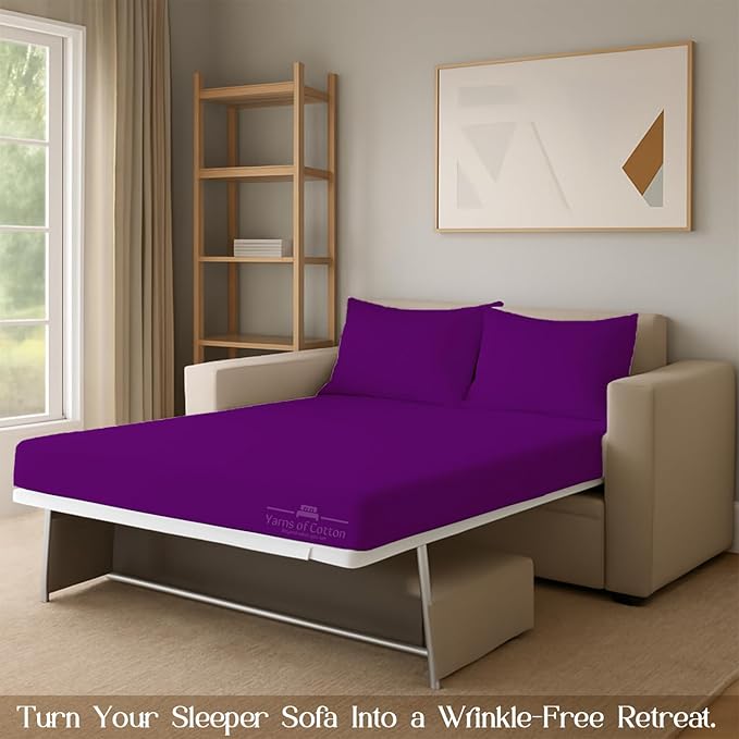 Sleeper Sofa Bed Sheet, 100% Cotton 400 Thread Count, 4 Piece Set, Deep Pocket
