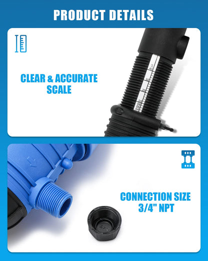 NEWTRY 0.4%~4% Adjustable Fertilizer Injector + 10pcs Replacements Springs