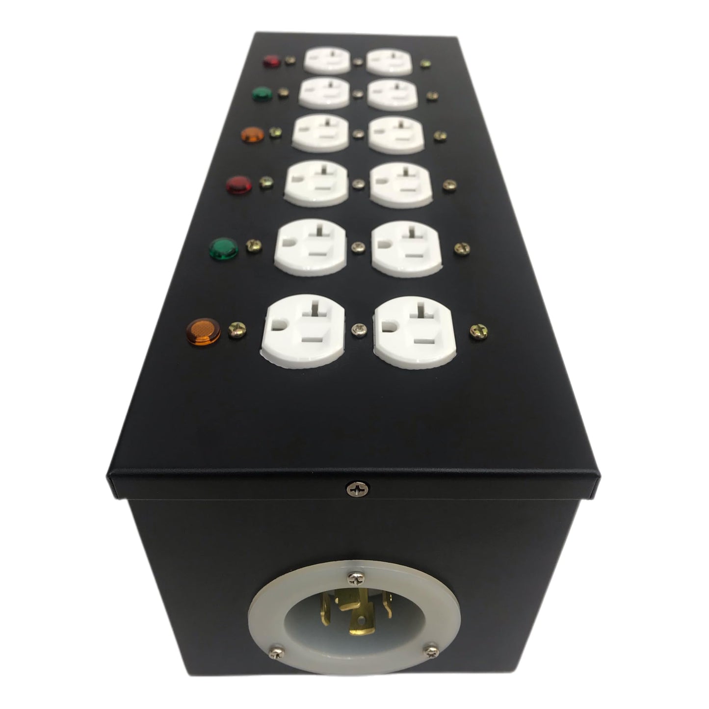 JUNMAN 6 Channel L14-30 to 12 Edison Power Distro Distributor Box for Stage DJ Lighting Party Event Show
